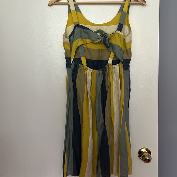 VIOLA BORGHI | Striped 100% Linen Dress Sz M - Picture 3 of 5